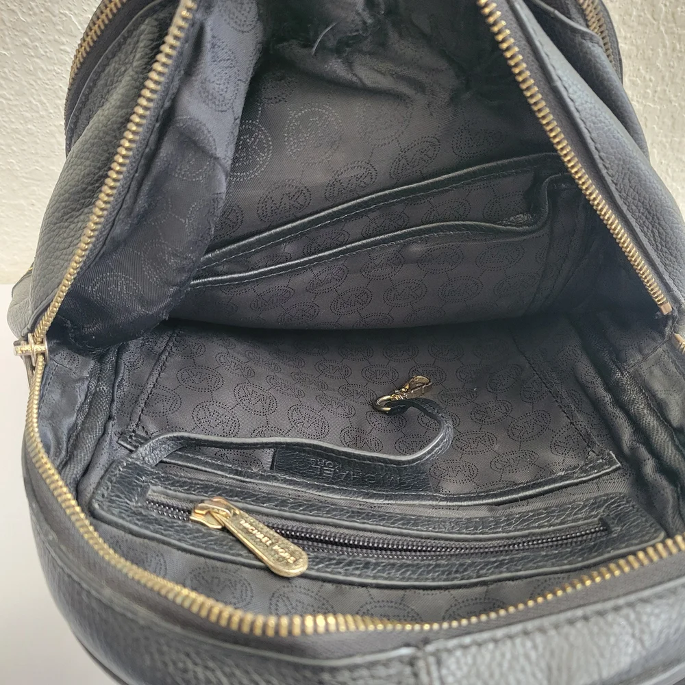 Michael Kors Black Leather Backpack